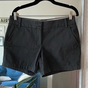 J Crew Black Mid Rise Chino Shorts Sz 8